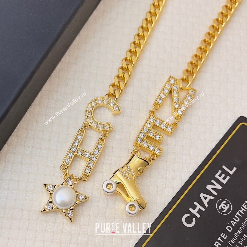 Chanel Chain Necklace with Star and Boot CH12609 Gold 2024 (YF-24012609)