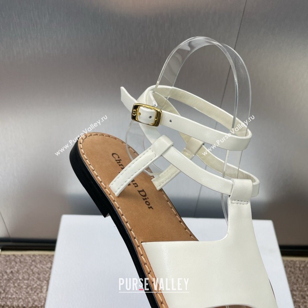 Dior Dioriviera Dior Sun Thong Sandal in White Calfskin 2024 (SS-24071703)