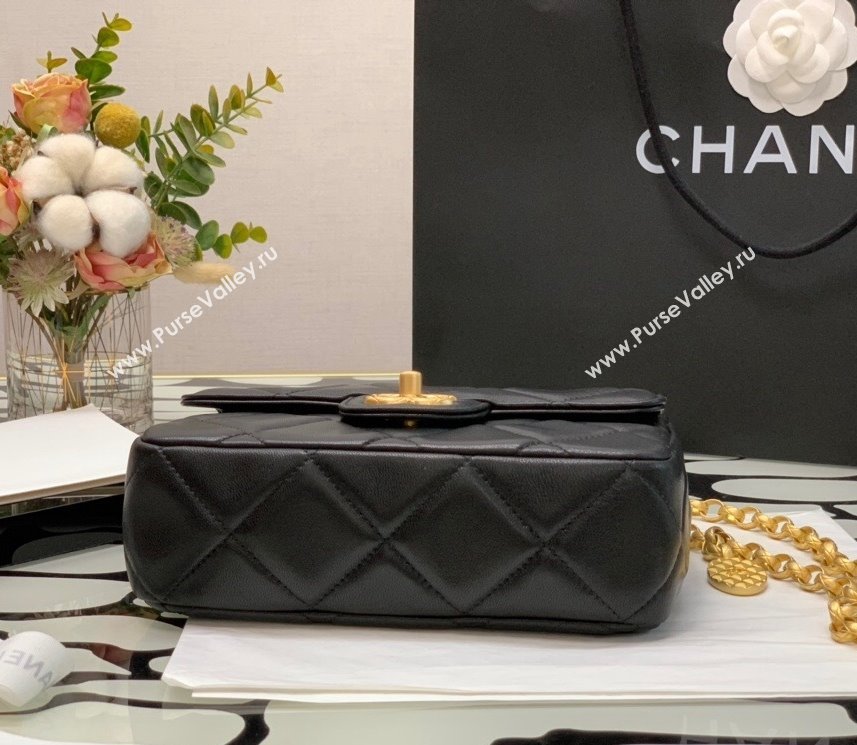 Chanel Quilted Leather Mini Sqaure Flap Bag with Vintage Coin Charm Black 2021 (YUND-21101205)