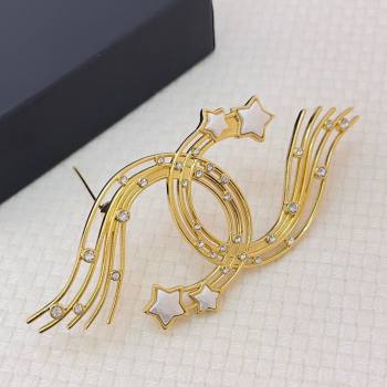 Chanel White Star Brooch CH12610 Gold 2024 (YF-24012610)
