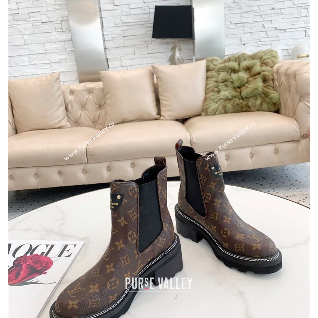 Louis Vuitton Beaubourg Ankle Boots Monogram Canvas 2021 (MD-21081002)