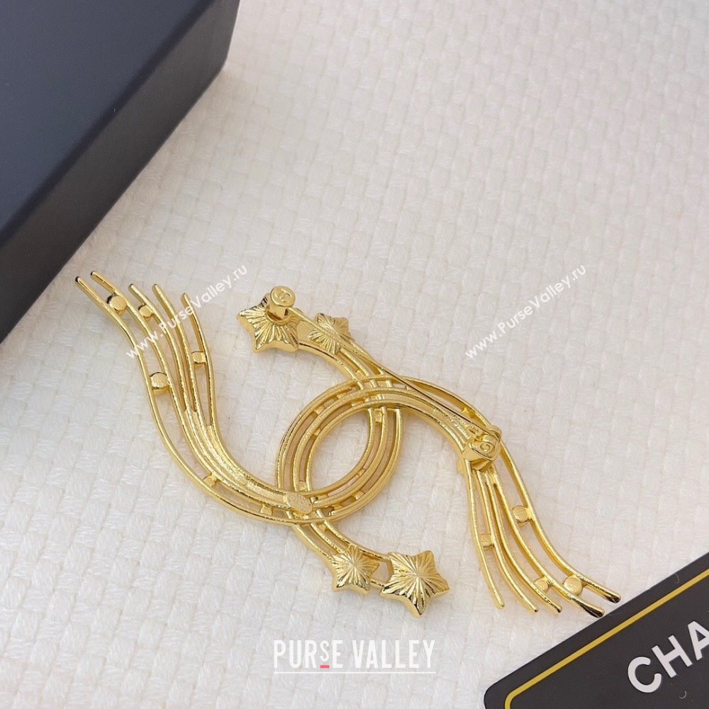 Chanel White Star Brooch CH12610 Gold 2024 (YF-24012610)