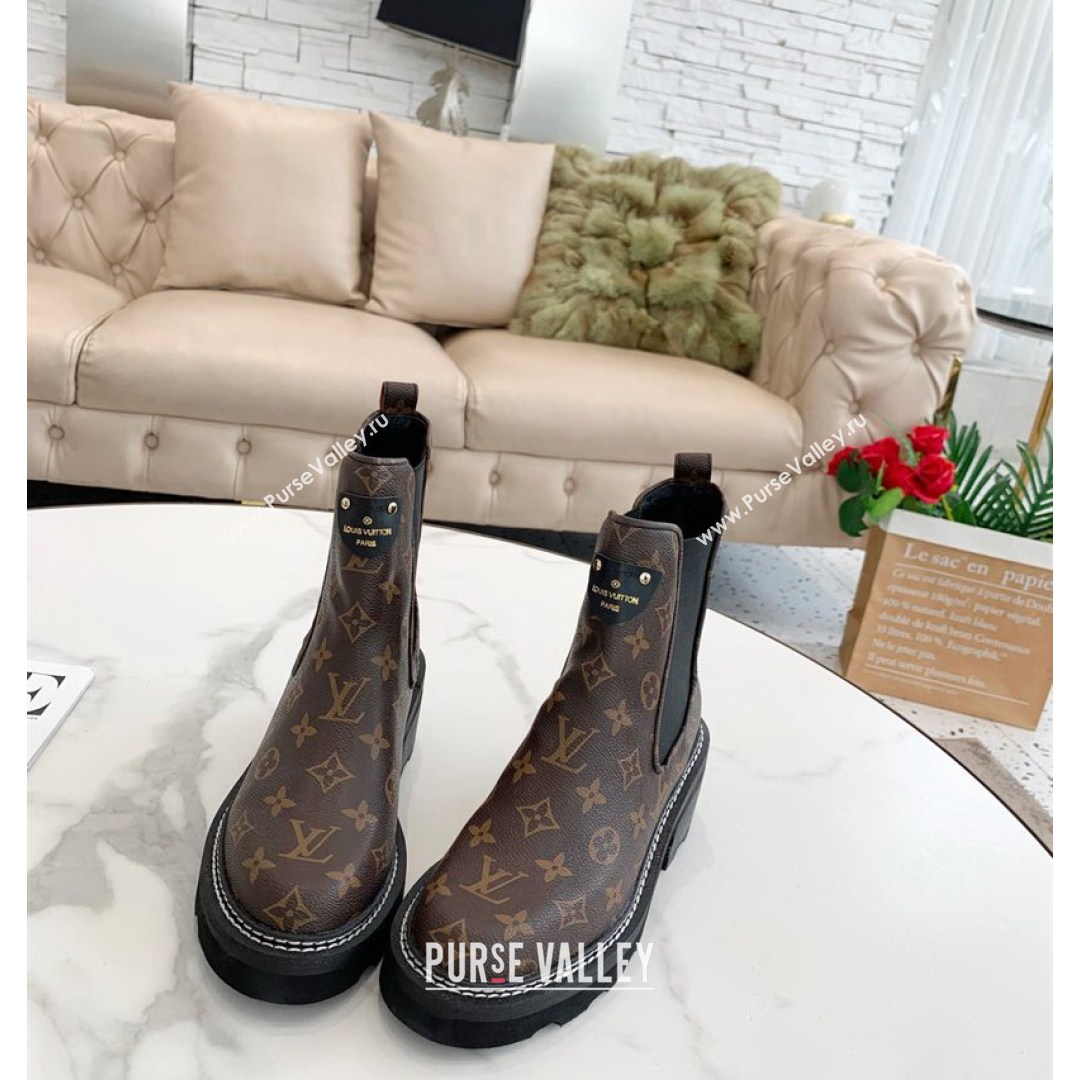 Louis Vuitton Beaubourg Ankle Boots Monogram Canvas 2021 (MD-21081002)