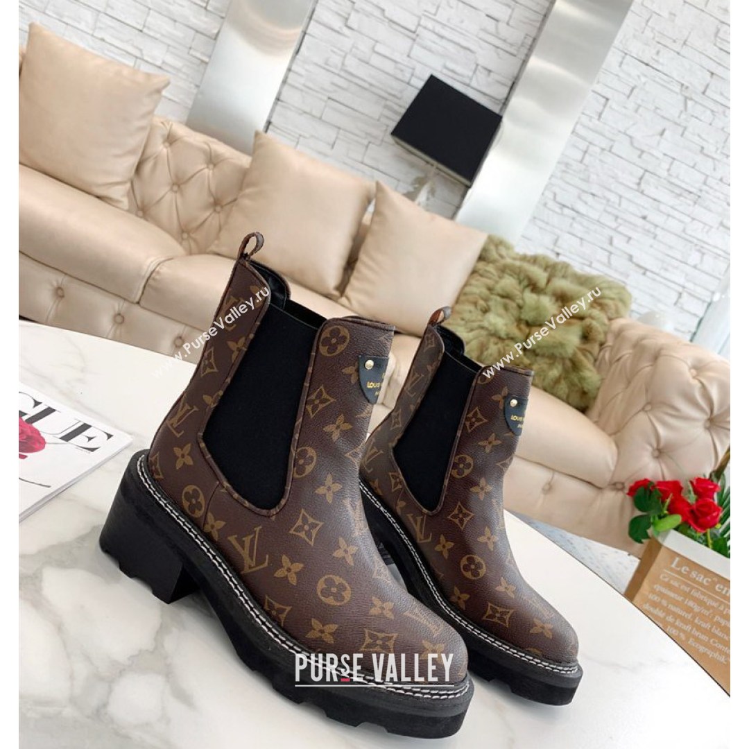 Louis Vuitton Beaubourg Ankle Boots Monogram Canvas 2021 (MD-21081002)