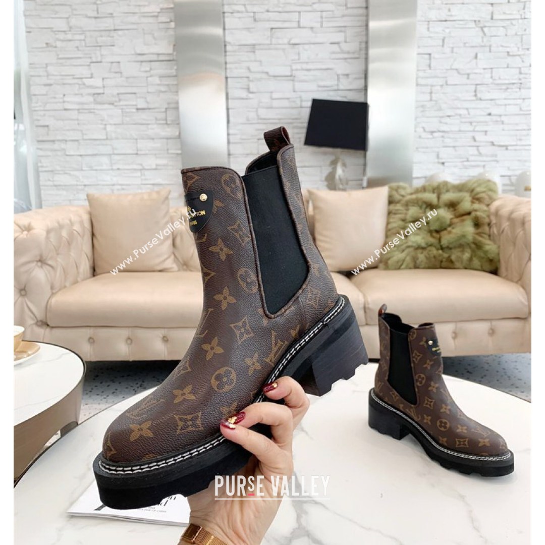 Louis Vuitton Beaubourg Ankle Boots Monogram Canvas 2021 (MD-21081002)