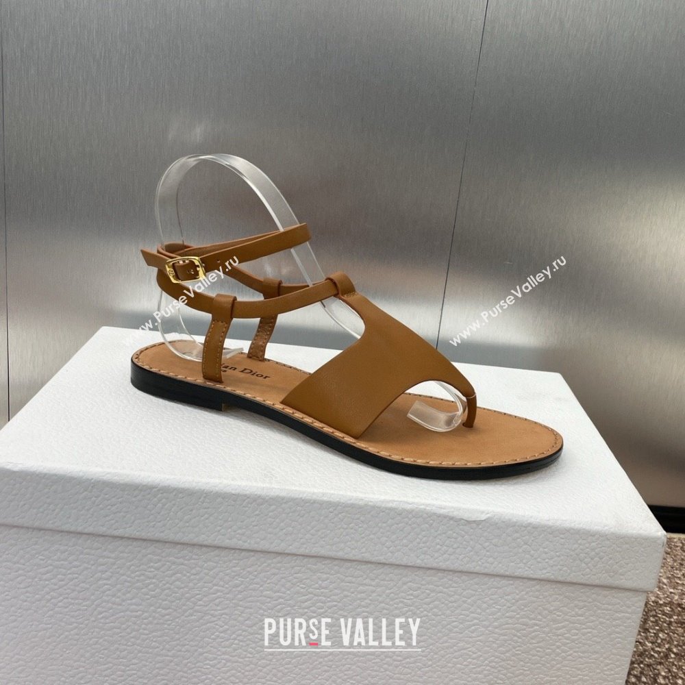 Dior Dioriviera Dior Sun Thong Sandal in Brown Calfskin 2024 (SS-24071705)