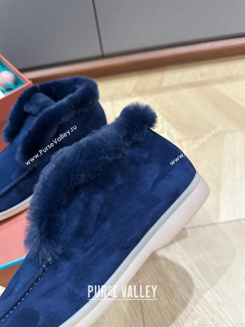 LP Open Walk Boots with Fur in Suede LP103113 Deep Blue 2023 Top (KL-23103113)