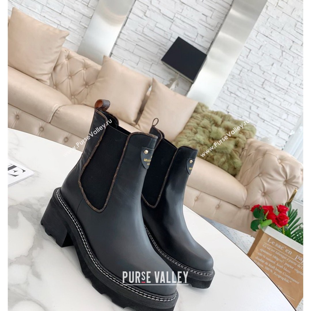 Louis Vuitton Beaubourg Calfskin Ankle Boots Black 2021 (MD-21081003)