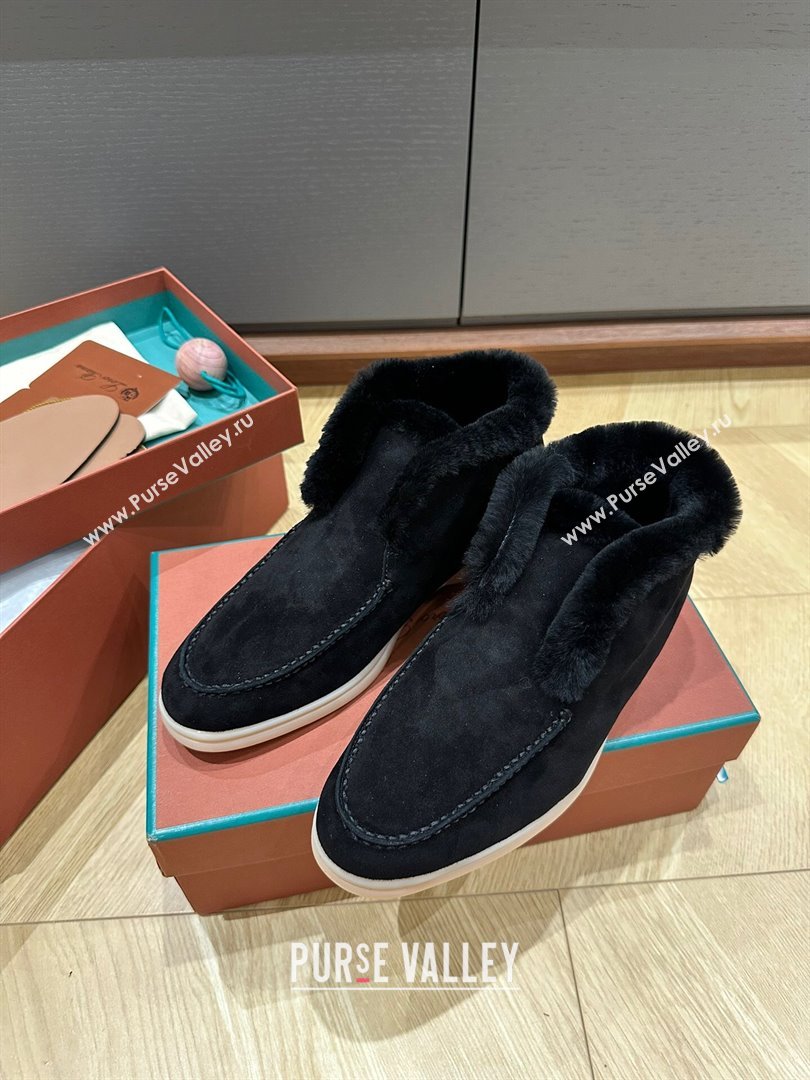 LP Open Walk Boots with Fur in Suede LP103112 Black 2023 Top (KL-23103112)