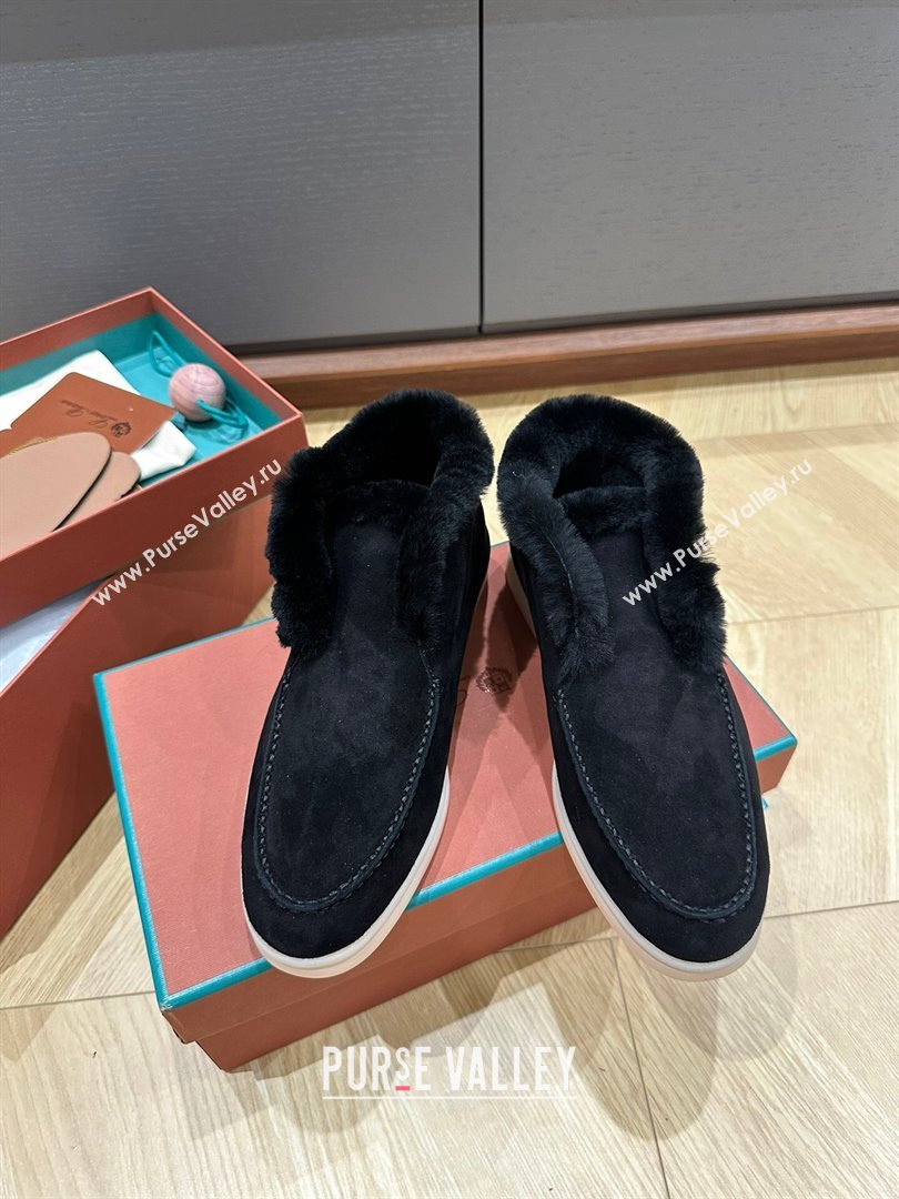 LP Open Walk Boots with Fur in Suede LP103112 Black 2023 Top (KL-23103112)