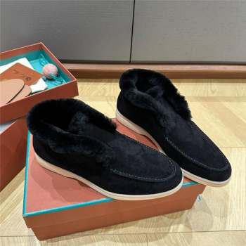 LP Open Walk Boots with Fur in Suede LP103112 Black 2023 Top (KL-23103112)