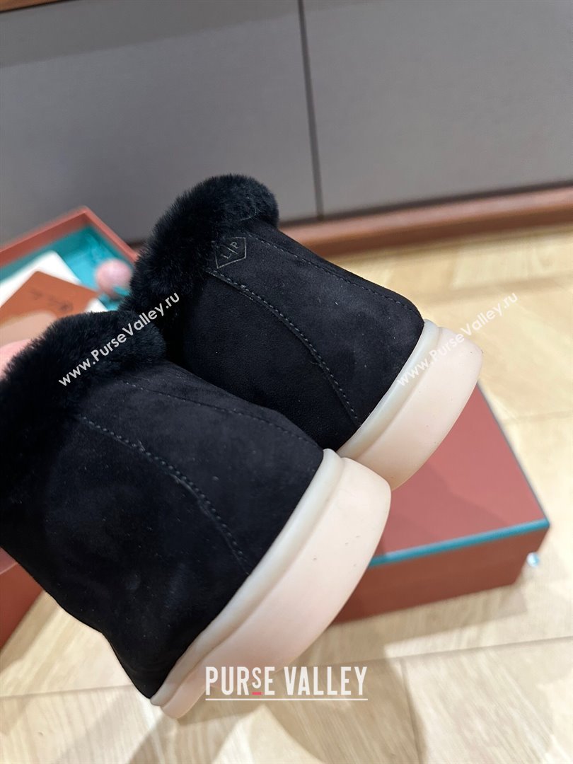 LP Open Walk Boots with Fur in Suede LP103112 Black 2023 Top (KL-23103112)