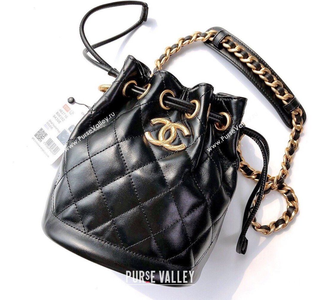 Chanel Calfskin Small Bucket Bag AS2716 Black 2021 (YUND-21101209)