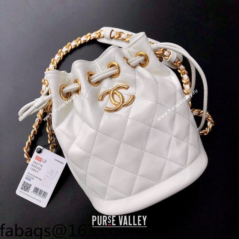 Chanel Calfskin Small Bucket Bag AS2716 White 2021 (YUND-21101210)