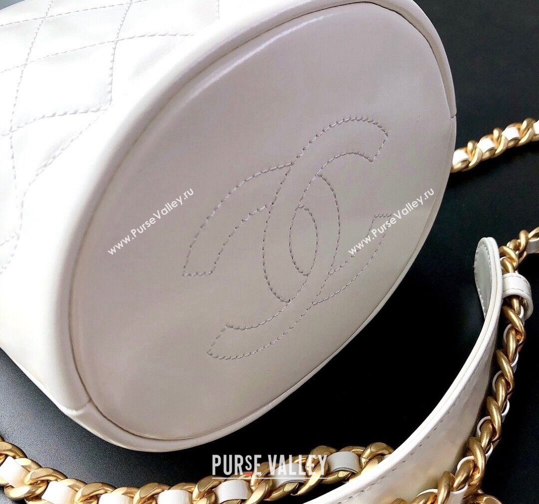 Chanel Calfskin Small Bucket Bag AS2716 White 2021 (YUND-21101210)