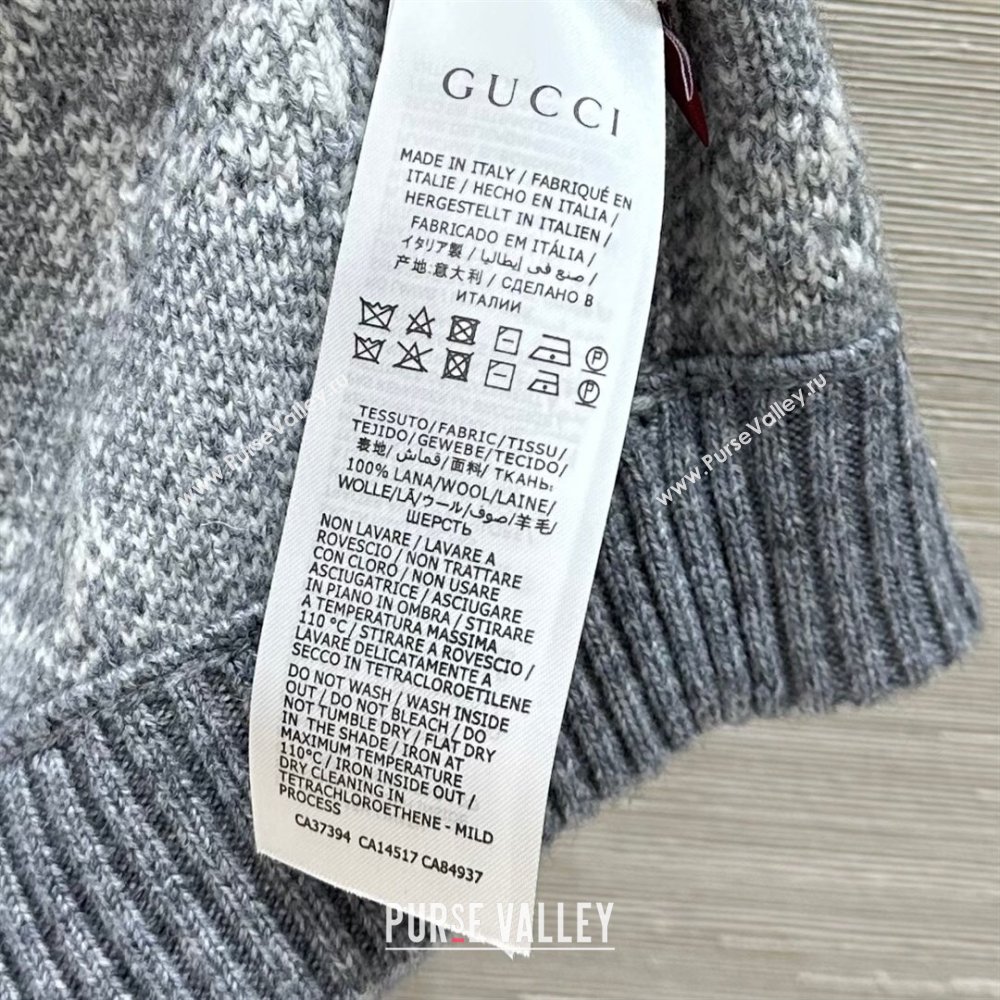 Gucci GG Wool Zipped Cardigan G121726 Grey 2024 (Q-24121726)