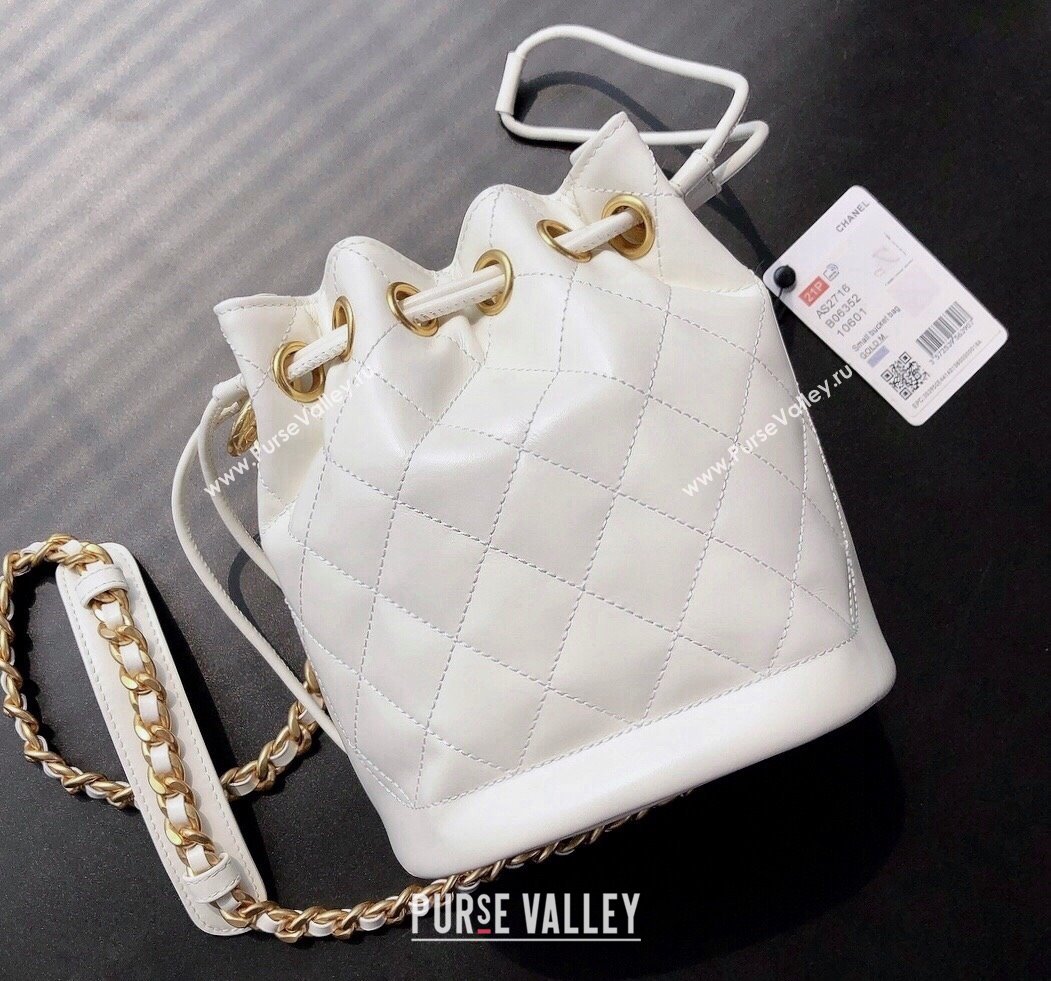 Chanel Calfskin Small Bucket Bag AS2716 White 2021 (YUND-21101210)