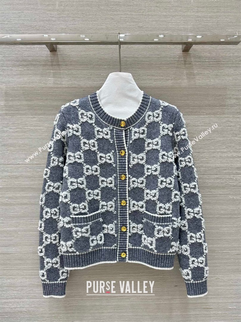 Gucci GG Wool Cardigan G121727 Grey 2024 (Q-24121727)