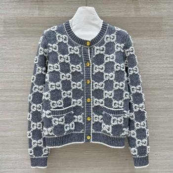 Gucci GG Wool Cardigan G121727 Grey 2024 (Q-24121727)