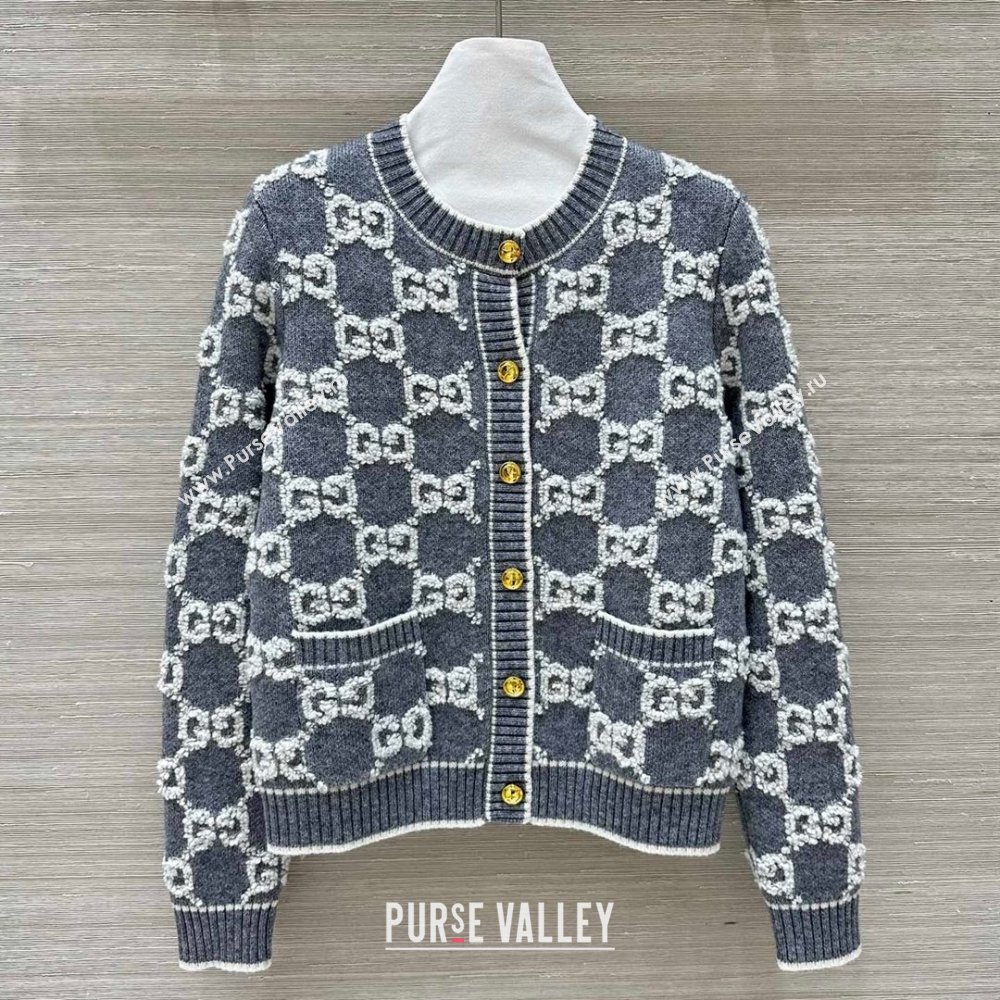 Gucci GG Wool Cardigan G121727 Grey 2024 (Q-24121727)