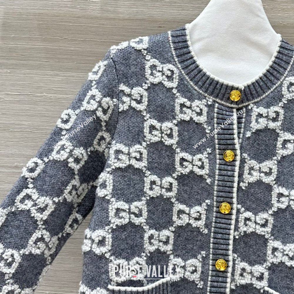 Gucci GG Wool Cardigan G121727 Grey 2024 (Q-24121727)