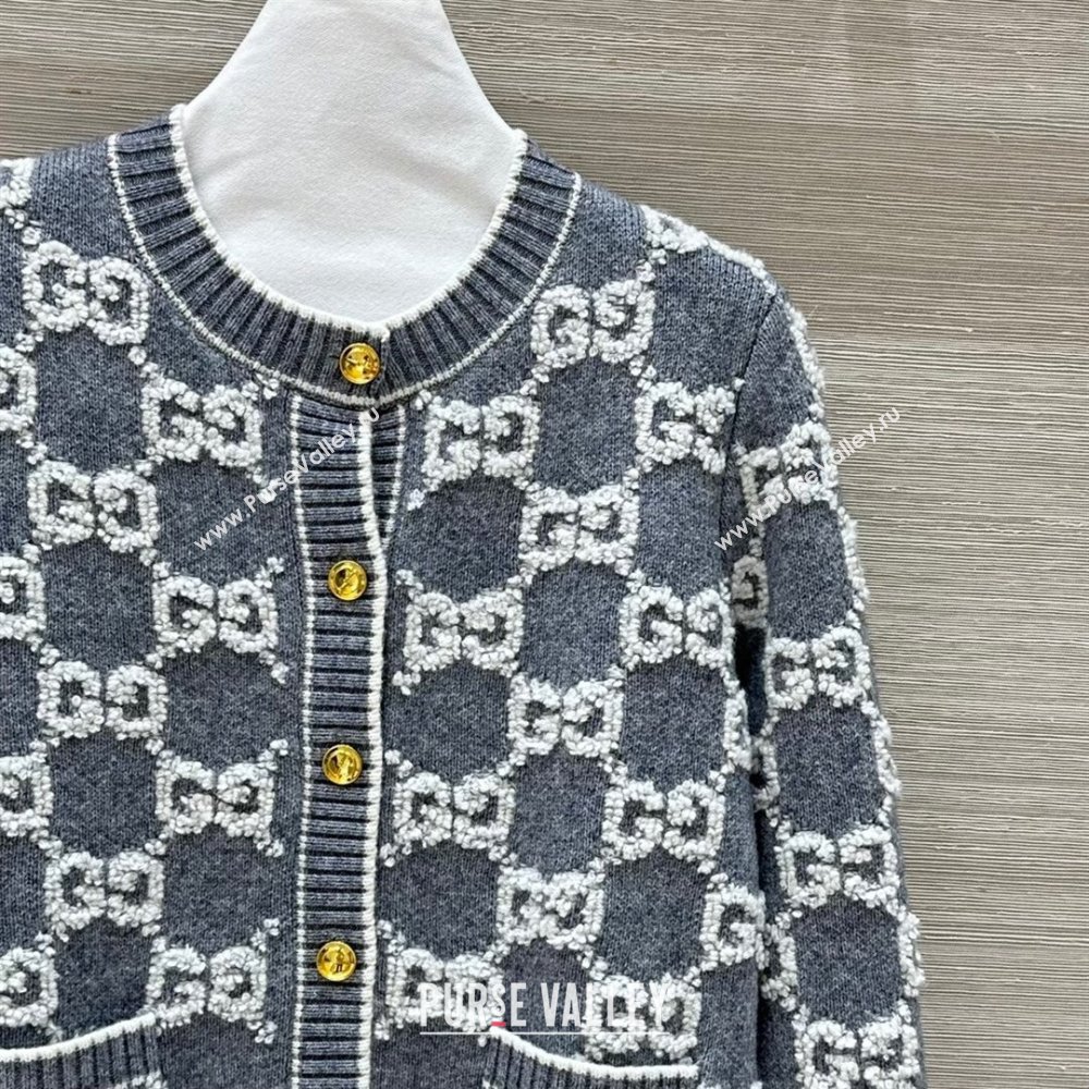 Gucci GG Wool Cardigan G121727 Grey 2024 (Q-24121727)