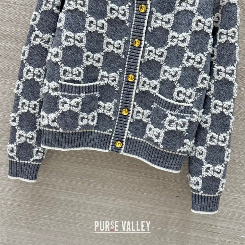 Gucci GG Wool Cardigan G121727 Grey 2024 (Q-24121727)