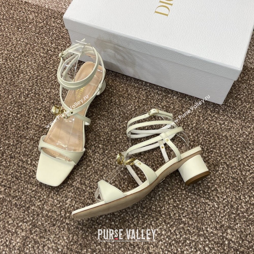 Dior Cest Dior Heeled Sandal in Calfskin 5cm Heel White 2024 (SS-24071709)