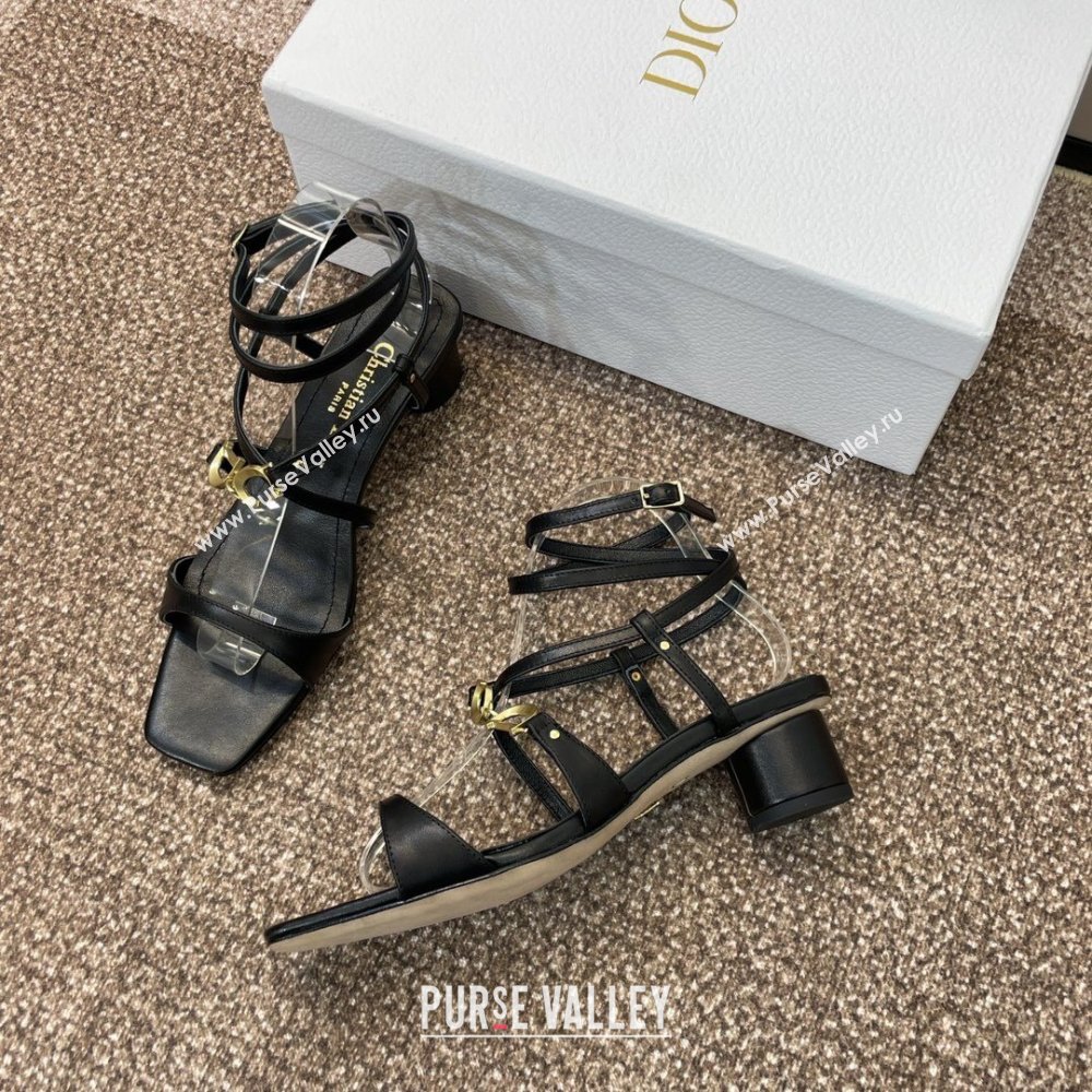 Dior Cest Dior Heeled Sandal in Calfskin 5cm Heel Black 2024 (SS-24071710)