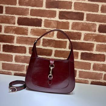 Gucci Jackie Small Shoulder Bag in Patent Leather 782849 Burgundy 2024 (DLH-240522043)