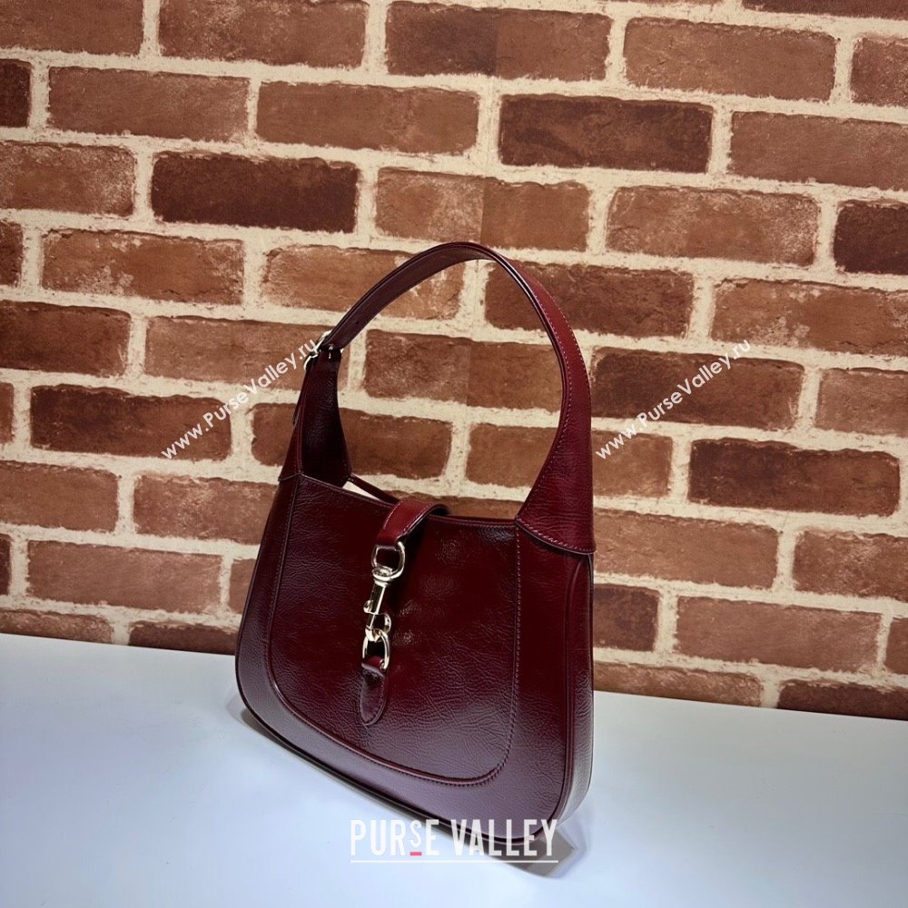 Gucci Jackie Small Shoulder Bag in Patent Leather 782849 Burgundy 2024 (DLH-240522043)