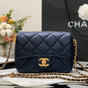 Chanel Iridescent Grained Calfskin Mini Flap Bag AS2855 Black 2021 (JY-21101214)