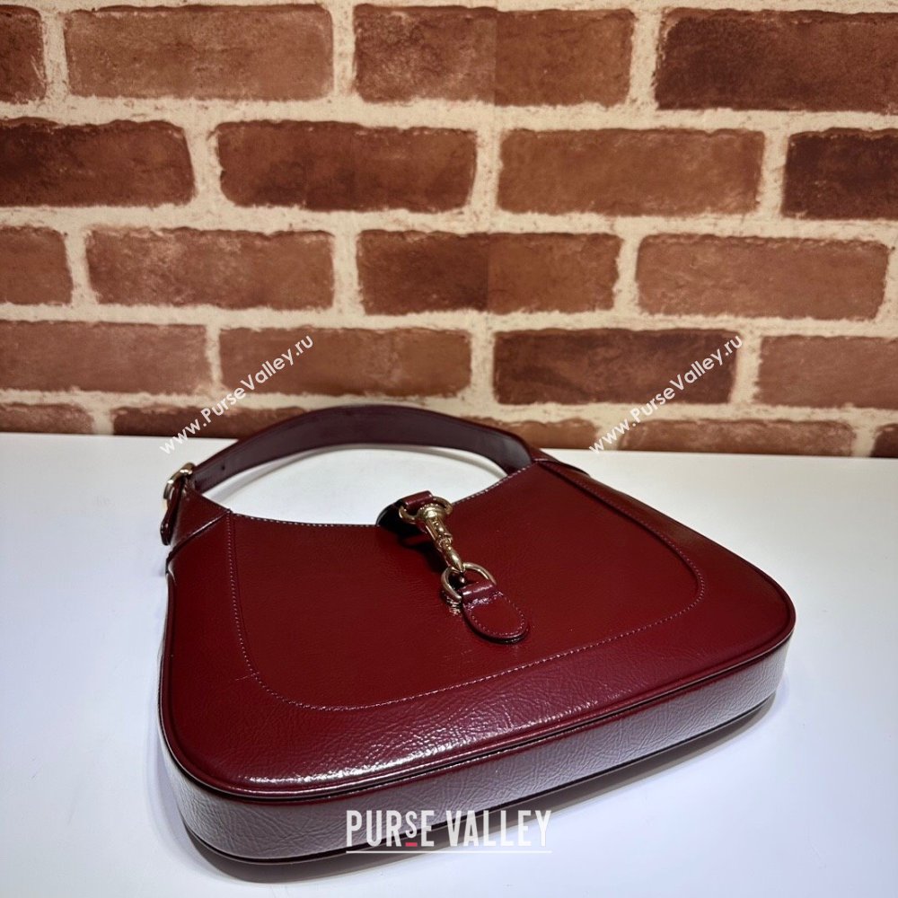 Gucci Jackie Small Shoulder Bag in Patent Leather 782849 Burgundy 2024 (DLH-240522043)