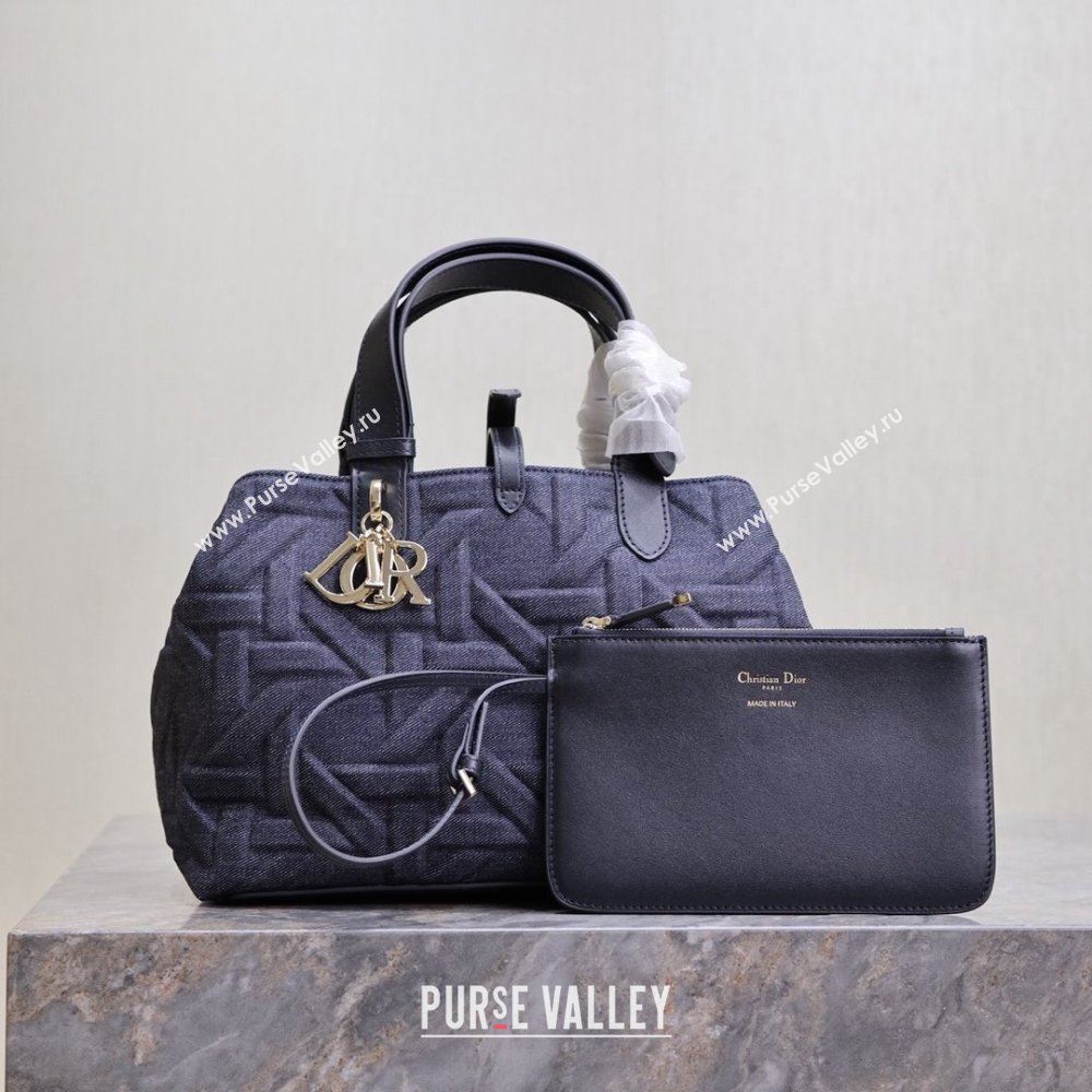 Dior Medium Dior Toujours Bag in Blue Graphic Cannage Denim 2024 (XXG-24102214)