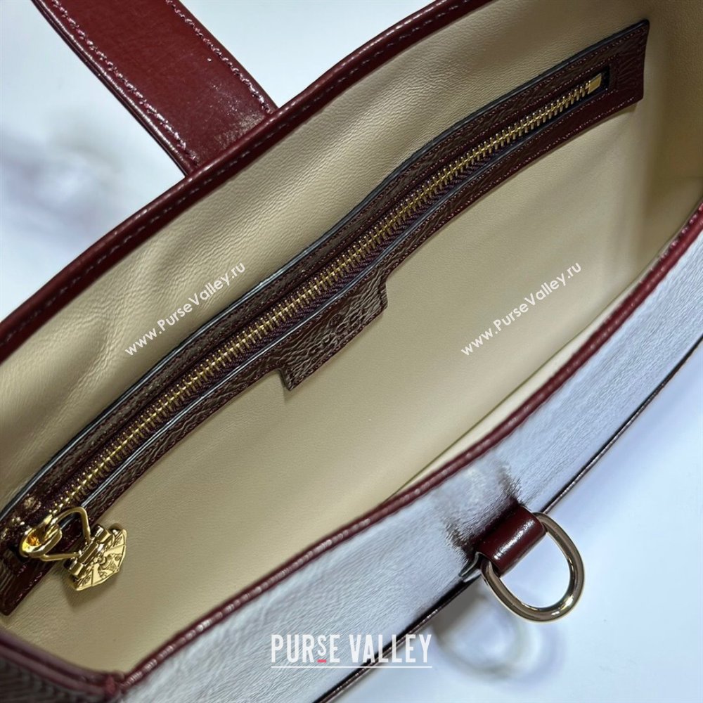 Gucci Jackie Small Shoulder Bag in Patent Leather 782849 Burgundy 2024 (DLH-240522043)