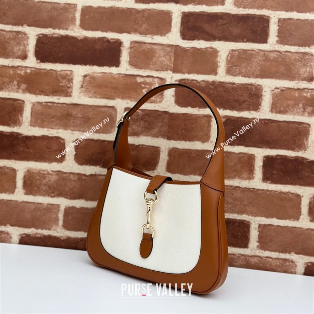 Gucci Jackie Small Shoulder Bag in Canvas and Leather 782849 Brown/White 2024 (DLH-240522046)