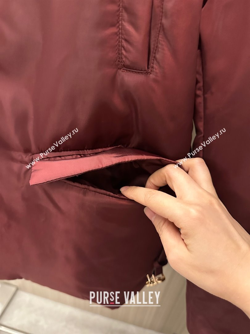 Gucci Padded Jacket with Belt G121734 Burgundy 2024 (Q-24121734)