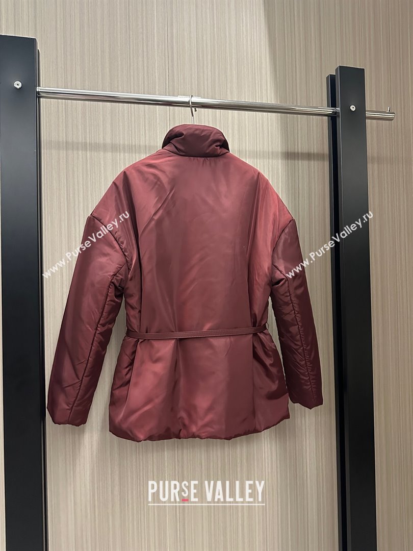 Gucci Padded Jacket with Belt G121734 Burgundy 2024 (Q-24121734)