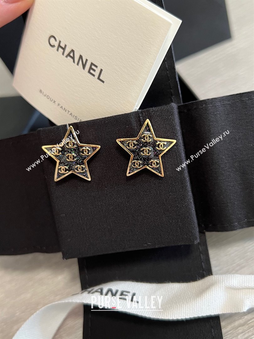 Chanel Star Earrings CH12622 Black 2024 (YF-24012622)