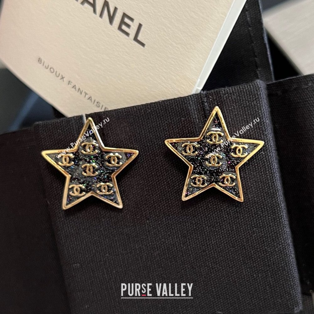 Chanel Star Earrings CH12622 Black 2024 (YF-24012622)