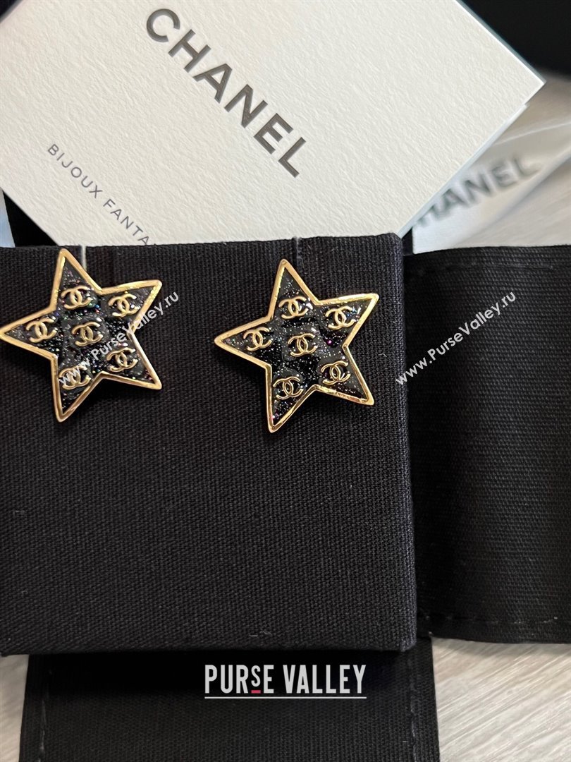 Chanel Star Earrings CH12622 Black 2024 (YF-24012622)