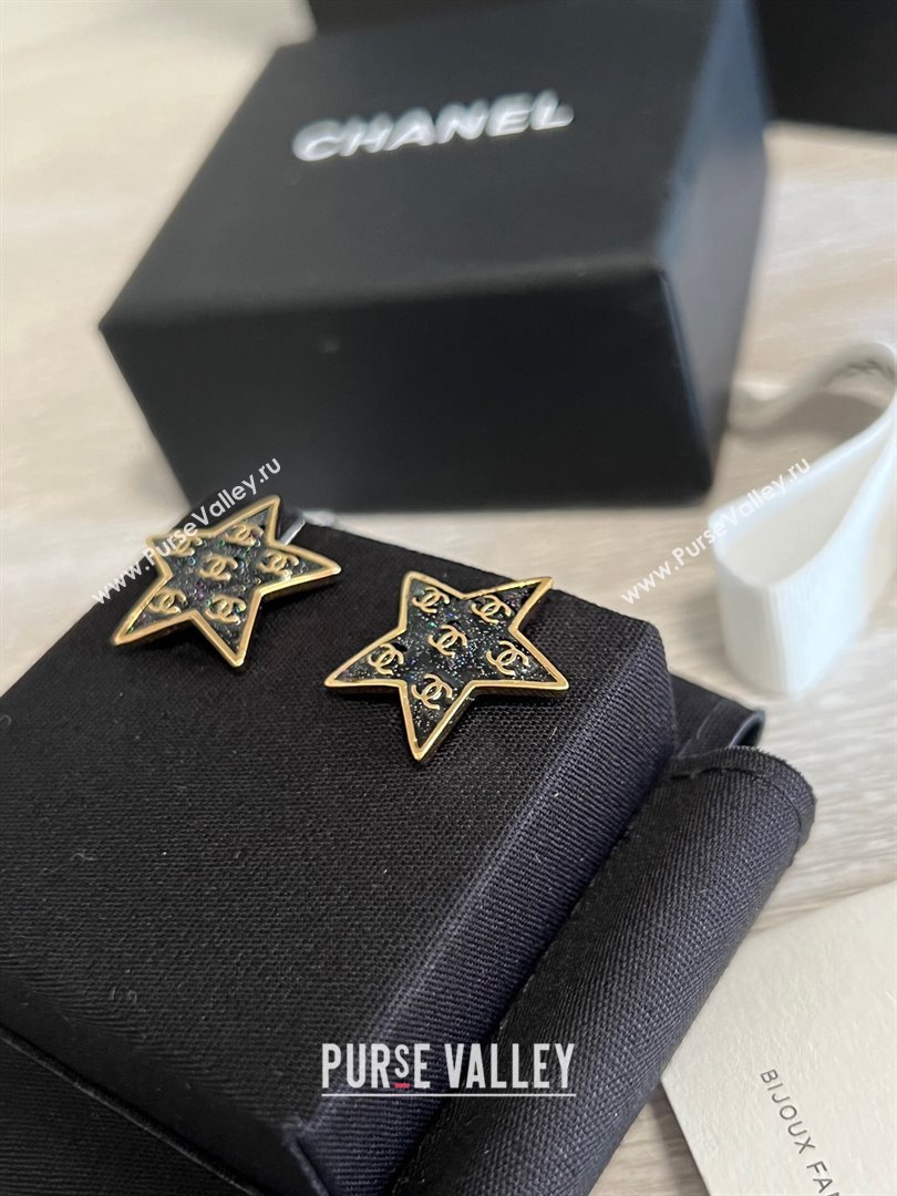 Chanel Star Earrings CH12622 Black 2024 (YF-24012622)