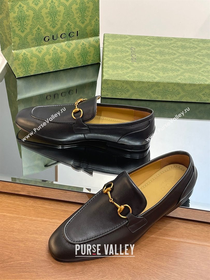 Gucci Jordaan Leather Loafers for Men Black 2023 (SS-23120604)