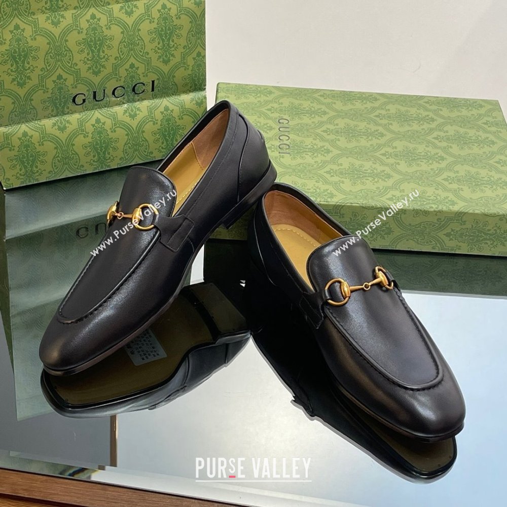 Gucci Jordaan Leather Loafers for Men Black 2023 (SS-23120604)