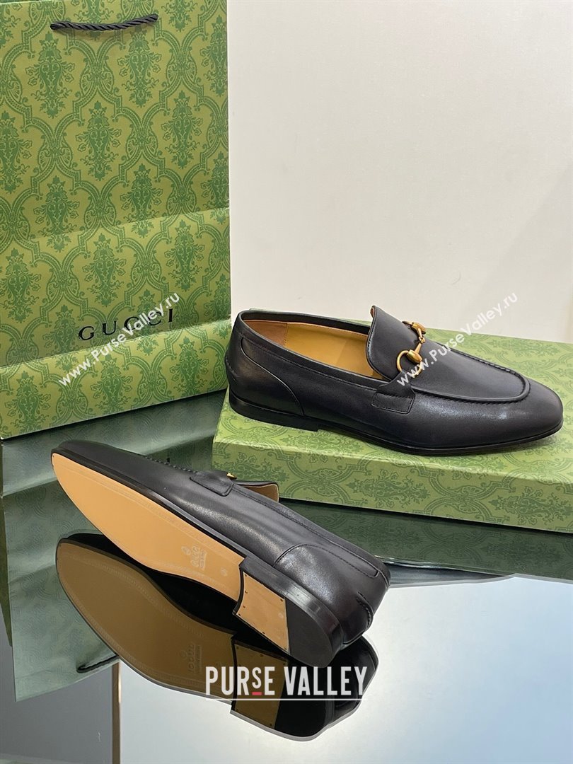 Gucci Jordaan Leather Loafers for Men Black 2023 (SS-23120604)