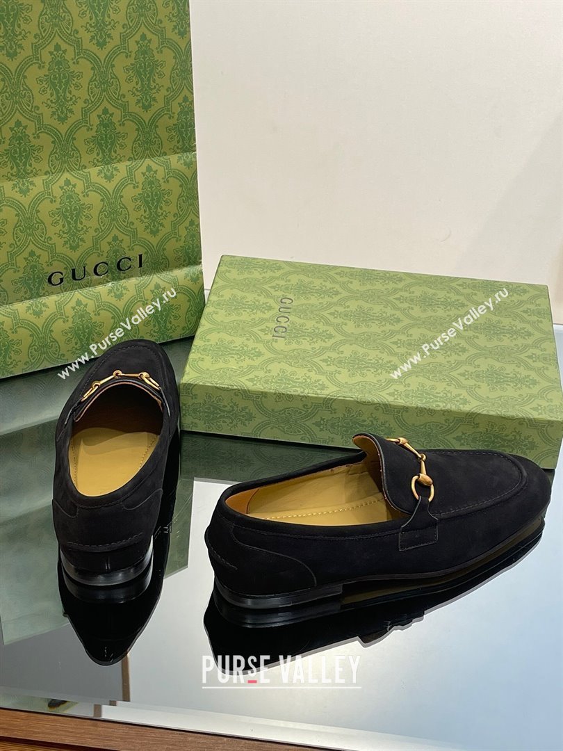 Gucci Jordaan Suede Loafers for Men Black 2023 (SS-23120603)