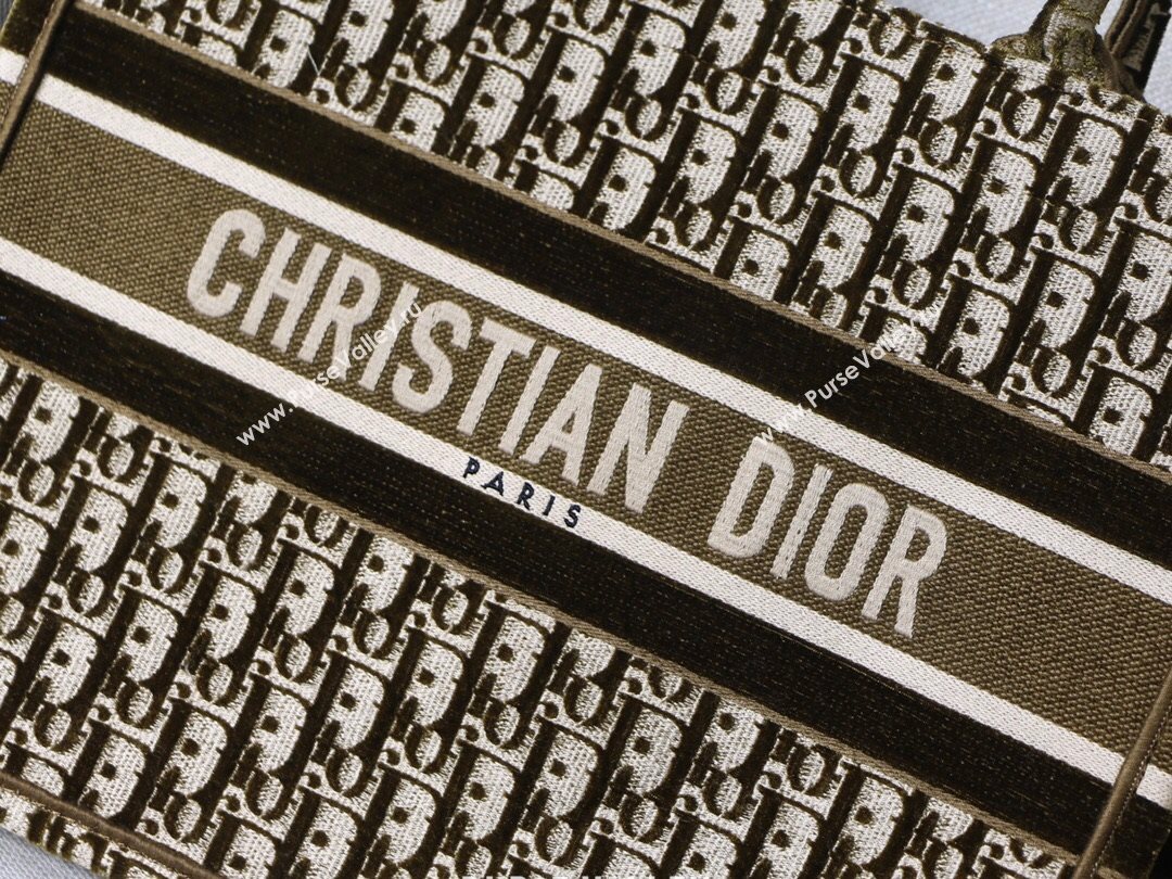 Dior Small Book Tote Bag in Brown Oblique Embroidered Velvet 2020 (XXG-20112625)