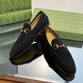 Gucci Jordaan Suede Loafers for Men Black 2023 (SS-23120603)