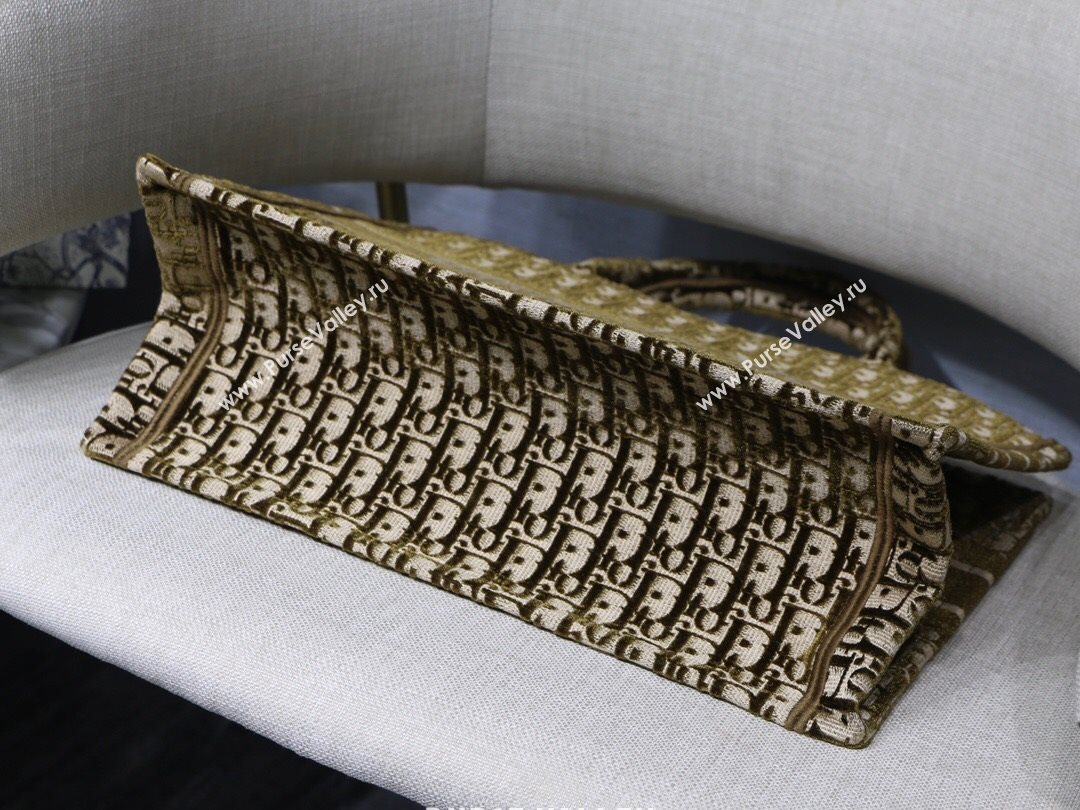 Dior Small Book Tote Bag in Brown Oblique Embroidered Velvet 2020 (XXG-20112625)
