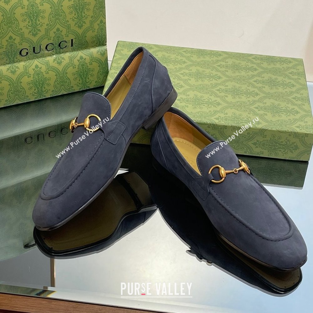 Gucci Jordaan Suede Loafers for Men Blue 2023 (SS-23120602)